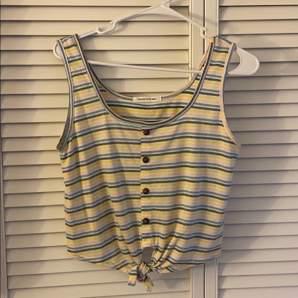 Caution to the Wind knit tank top.